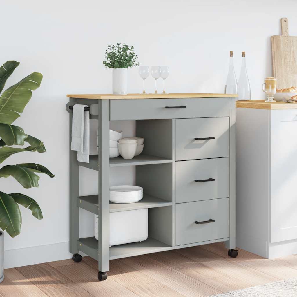 Kitchen Trolley MONZA 84x40x88.5 cm Solid Wood Pine